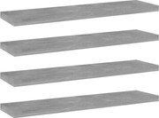 vidaXL Prateleiras para estante 4 pcs 40x10x1,5cm contraplacado cinza
