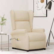 vidaXL Poltrona de massagens tecido cor creme