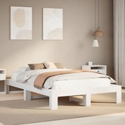 vidaXL Cama sem colchão 135x190 cm madeira de pinho maciça branco