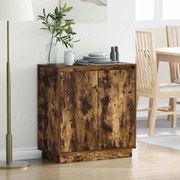 Aparador vidaXL com LED Carvalho Fumado 71x34,5x75 cm Madeira de Engenharia
