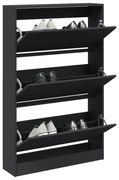 vidaXL Sapateira 80x21x125,5 cm derivados de madeira preto