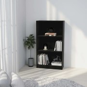 vidaXL Estante c/ 3 prateleiras 60x24x109 cm madeira processada preto