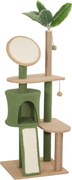 PawHut Arranhador, árvore para gatos de 139 cm com toca, bolinhas de brinquedo, postes de sisal e plataformas, para dois gatos, verde | Aosom Portugal