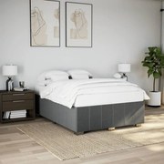 vidaXL Estrutura de cama sem colchão 140x200 cm tecido cinzento-escuro