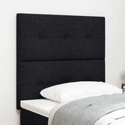 Cabeceira vidaXL Botão Estofada Preta 80 cm Tecido