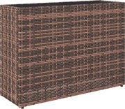 Outsunny Canteiro elevado com pés ajustáveis, vaso de rattan com revestimento removível para terraço e varanda, Castanho | Aosom Portugal
