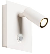 Candeeiro de parede exterior branco com sensor de movimento LED IP54 - Simon