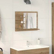 vidaXL Armário c/ espelho p/ casa de banho 60x10,5x45 cm cinza cimento