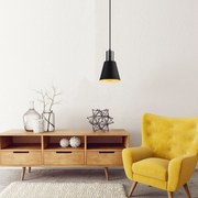 Candeeiro Suspenso Kem – Preto Níquel – Diâmetro 14 cm, Altura 114 cm