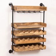 Garrafeira De Parede Para 18 Garrafas Em Madeira Wenni Style Madeira Reciclada - Sklum