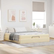 vidaXL Estrutura da Cama com armazenamento Creme 180 x 200 cm tecido