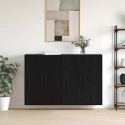 vidaXL Armário de Parede 2 pcs Carvalho Preto 69,5 x 34 x 90 cm