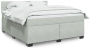 vidaXL Cama com molas/colchão 180x200 cm veludo cinzento-claro
