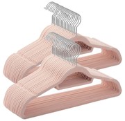 Cabides de veludo não deslizantes para roupas | SONGMICS | 42,7 x 22 x 0,6 cm | rosa claro | CRF50PK.