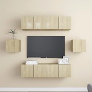vidaXL 6 pcs conjunto móveis de TV derivados madeira carvalho sonoma