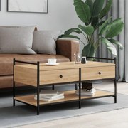 vidaXL Mesa de centro 99x50x50 derivados de madeira carvalho sonoma