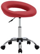 vidaXL Cadeira de trabalho com rodas couro artificial vermelho tinto