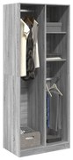 vidaXL Roupeiro 80x50x200 cm derivados de madeira cinzento sonoma