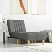 vidaXL Chaise longue tecido cinzento-escuro