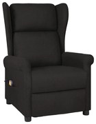 vidaXL Poltrona de massagens reclinável tecido preto