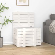 vidaXL Caixa de arrumação 58x40,5x42 madeira de pinho maciça branco