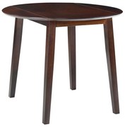 vidaXL Mesa de jantar com abas rebatíveis redonda MDF castanho