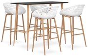 vidaXL 5 pcs conjunto de bar preto e branco