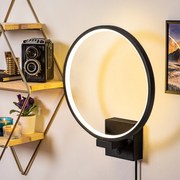 Candeeiro de Parede Halka – Preto – 30 x 36 x 9 cm