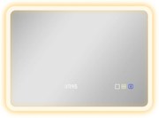 HOMCOM Espelho de Casa de Banho com Luz LED 70x50 cm Bluetooth 3 Cores de Luz Relógio Digital Função Antiembaciamento Função de Memória Prata | Aosom Portugal