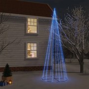 vidaXL Árvore de Natal em cone 732 luzes LED 160x500 cm azul