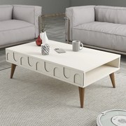 Mesa de Centro Lyon – Creme e Nogueira – 105x34,6x60 cm