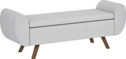 HOMCOM Banco de armazenamento 53,8 L com assento estofado em linho e apoios de braço, para sala, quarto, entrada, 132 x 42 x 50 cm, cinza | Aosom Portugal