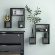 vidaXL Estantes de parede 2 pcs derivados de madeira cinzento