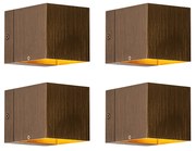 LED Conjunto de 4 Lâmpadas de Parede Inteligentes Bronze Escuro 8 cm Incl. Wifi G9 - Transfer Moderno