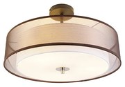 Plafon Inteligente Castanho com Branco 50 cm 3-Luzes incl. 3 Wifi A60 - Drum Duo