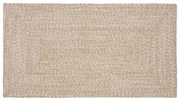 vidaXL Tapetes de área Retangular Natural e Branco 60 x 110 cm Juta
