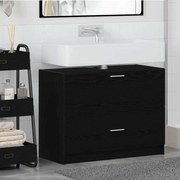 vidaXL Armário de Pia Preto Carvalho 78x37x59 cm Madeira Engenharia