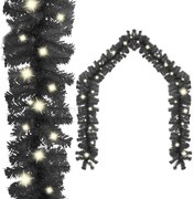 vidaXL Grinalda de Natal com luzes LED 5 m preto