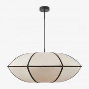 Luminária De Teto Em Linho Patraix Preto & Preto Ø70 Cm Patraix - Sklum