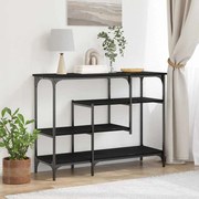Mesa de Consola vidaXL Preto Carvalho 100x35x75 cm Madeira Engenharia e Aço