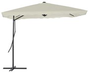 vidaXL Guarda-sol de exterior com poste em aço 250x250 cm cor areia
