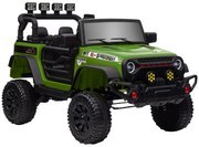 AIYAPLAY Carro Elétrico para Crianças com Bateria de 12V Controlo Remoto Bluetooth Faróis LED Buzina e Música 100x63x65 cm Verde