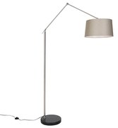 Candeeiro de pé moderno em aço com aba-jour em tom de areia 45 cm - Editor Moderno