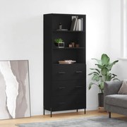 vidaXL Armário alto 69,5x34x180 cm derivados de madeira preto