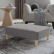 vidaXL Apoio de pés 78x56x32 cm tecido cinzento-claro