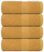 vidaXL Toalhas de rosto FROGN 4 peças douradas 30x30 cm 360 g/m²