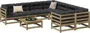 vidaXL 9 pcs conjunto sofás jardim madeira de pinho impregnada