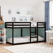 vidaXL Beliche 90x200 cm madeira de pinho maciça preto