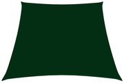 Para-sol vela tecido oxford trapézio 2/4x3 m verde-escuro