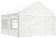Gazebo com telhado 4,46x4,08x3,22 m polietileno branco